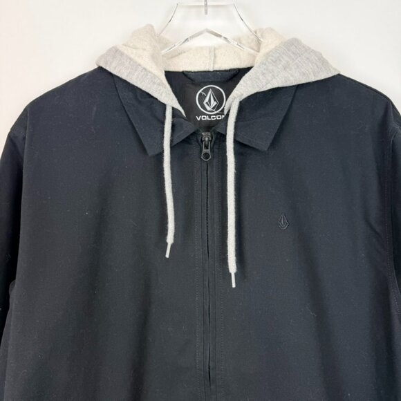 NWT Volcom Rexton Hooded Jacket Men's Size XL Black Grey Casual Streetwear - Picture 3 of 15